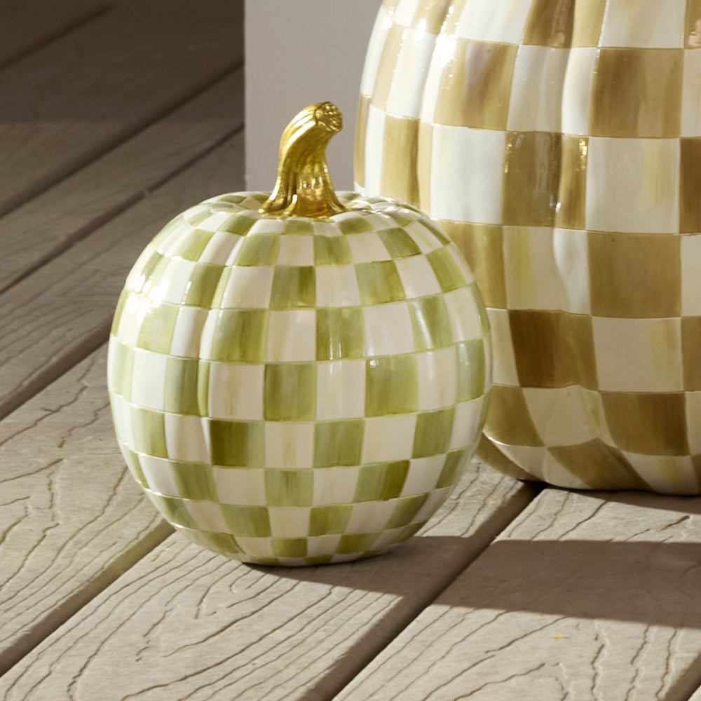 MacKenzie-Childs Moss Check Pumpkin