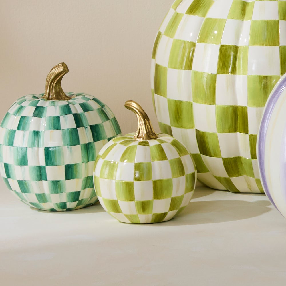 MacKenzie-Childs Moss Check Pumpkin