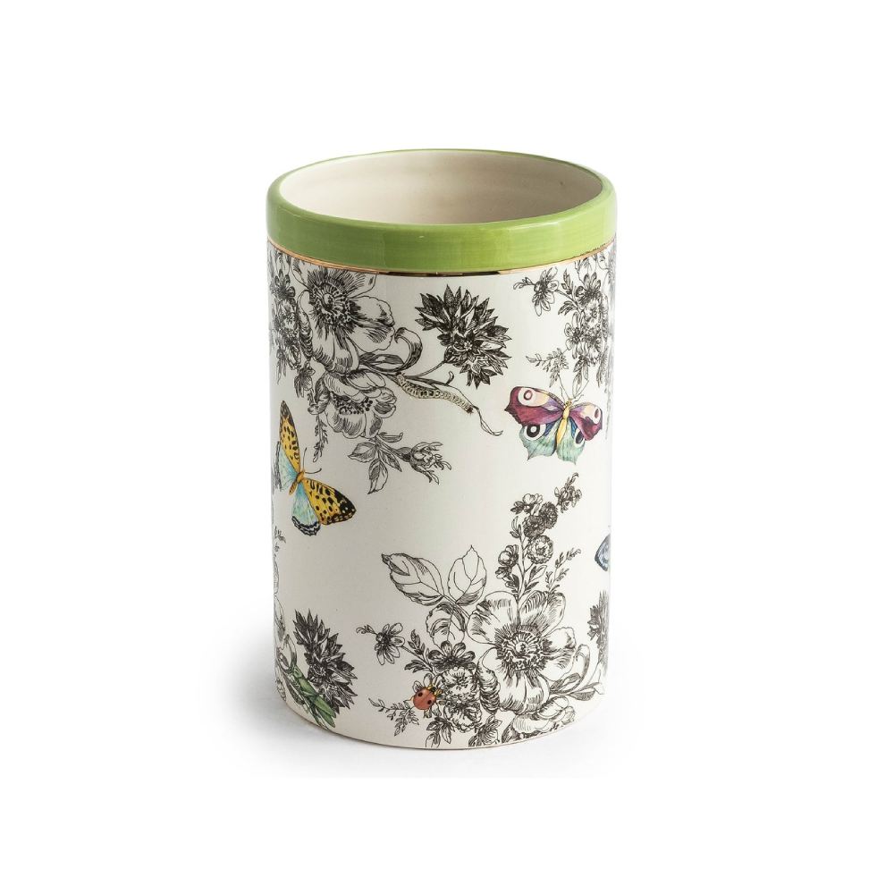 Mackenzie-Childs Butterfly Toile Short Vase