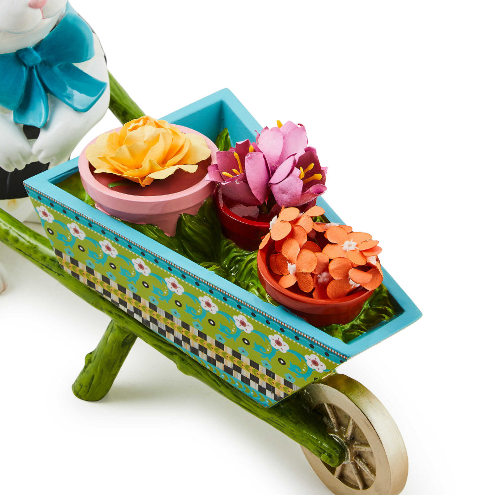 MacKenzie-Childs Calico Bunny with Wheelbarrow