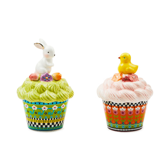 MacKenzie-Childs Calico Cupcake Lidded Boxes - Set of 2