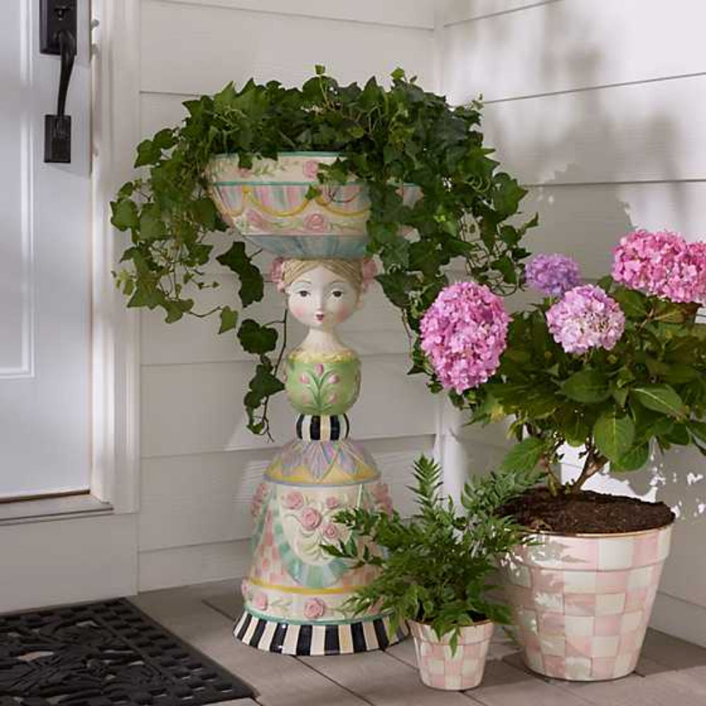 MacKenzie-Childs Rosy Meadow Trophy Lady Planter**IN STORE PICKUP ONLY**
