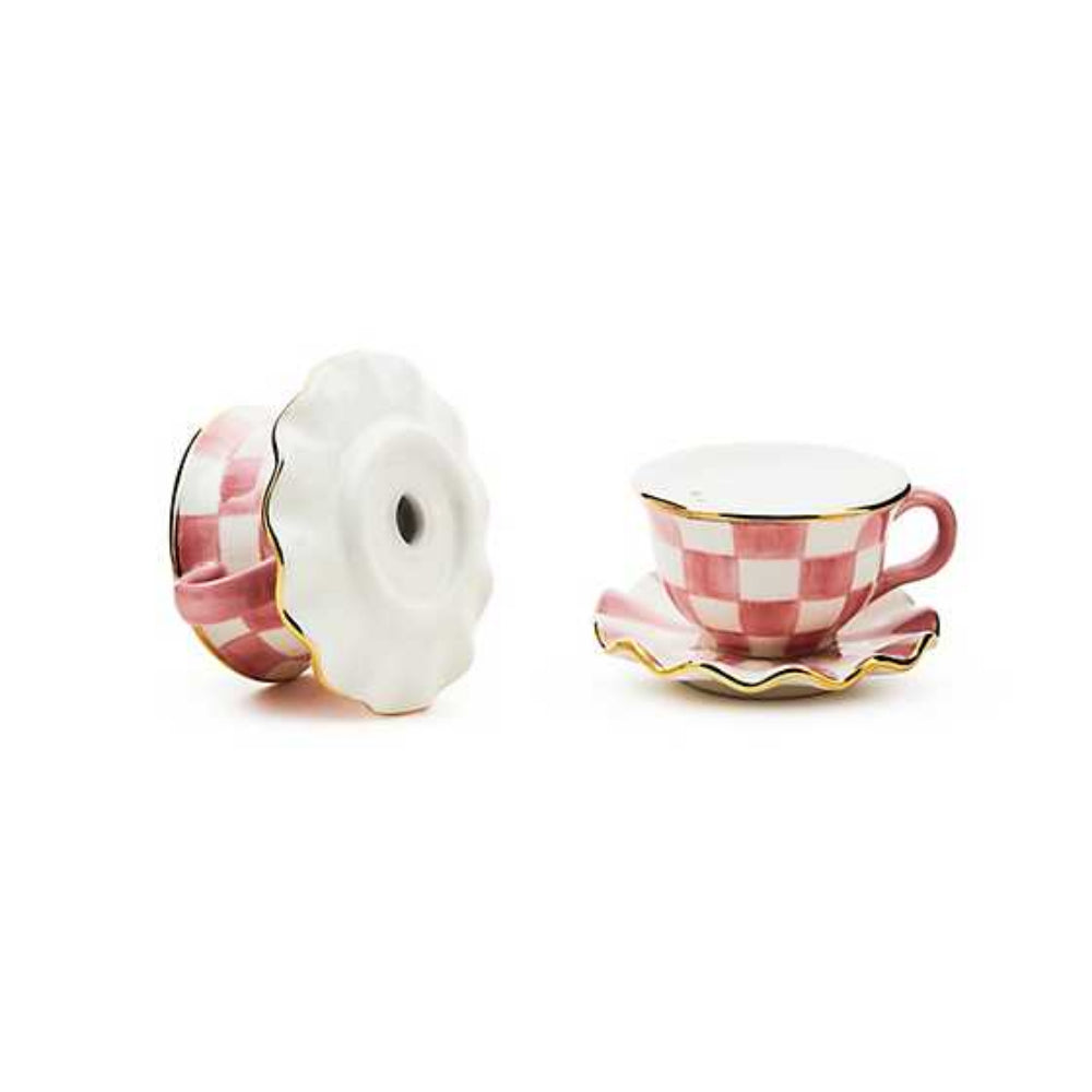 MacKenzie-Childs Rosy Check Teacup Salt & Pepper Set – Smyth Jewelers