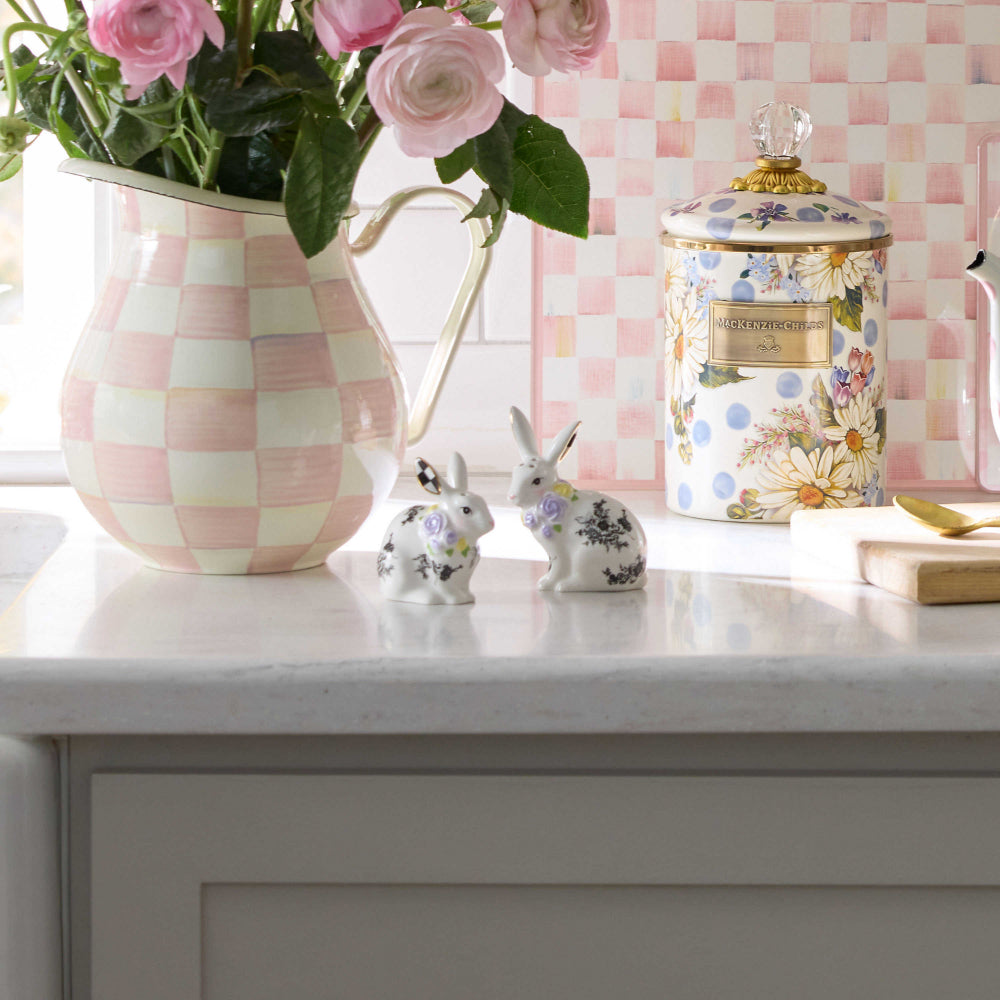 MacKenzie-Childs Butterfly Toile Bunny Salt & Pepper Set