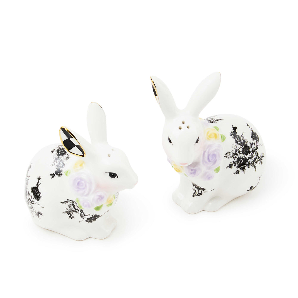 MacKenzie-Childs Butterfly Toile Bunny Salt & Pepper Set