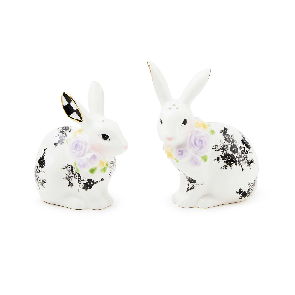 MacKenzie-Childs Butterfly Toile Bunny Salt & Pepper Set