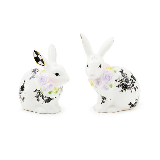 MacKenzie-Childs Butterfly Toile Bunny Salt & Pepper Set