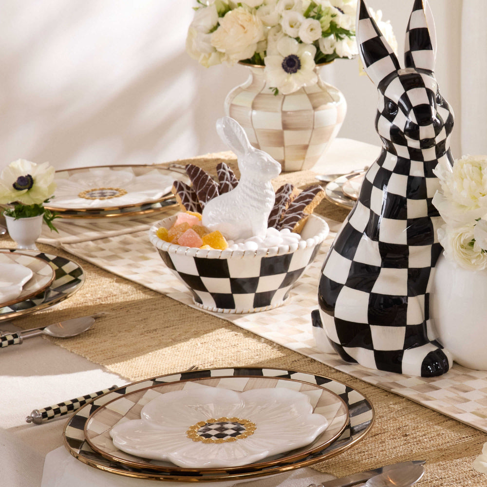 MacKenzie-Childs White Rabbit Ceramic Candy Dish