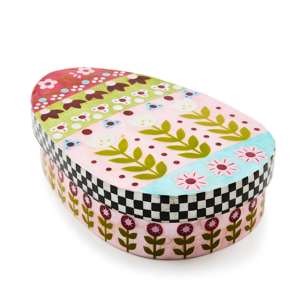 MacKenzie-Childs Calico Small Lidded Egg Box