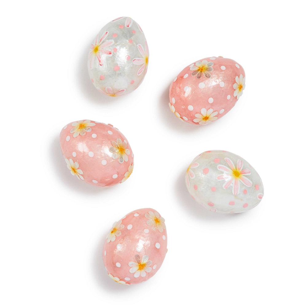 MacKenzie-Childs Rosy Meadow Floral Eggs-Set of 5