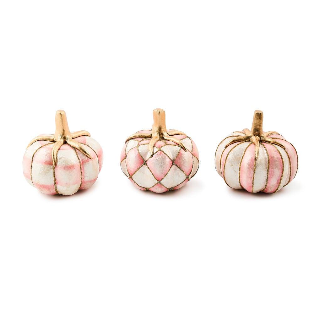 MacKenzie-Childs Rosy Capiz Pumpkins - Set of 3