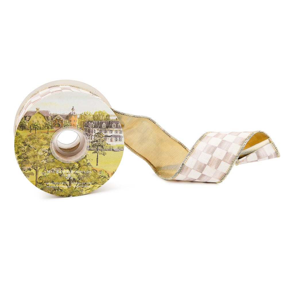 MacKenzie-Childs Mocha Check Ribbon