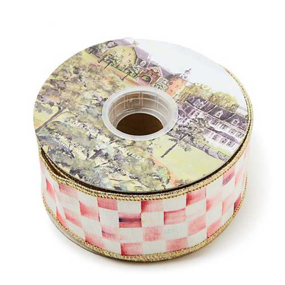 MacKenzie-Childs Rosy Check 2" Ribbon