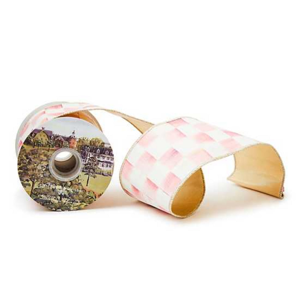 MacKenzie-Childs Rosy Check 4" Ribbon
