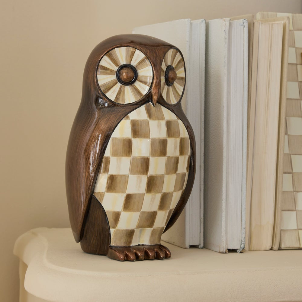 MacKenzie-Childs Mocha Check Owl