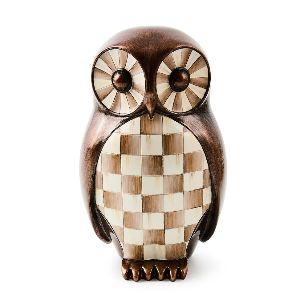 MacKenzie-Childs Mocha Check Owl