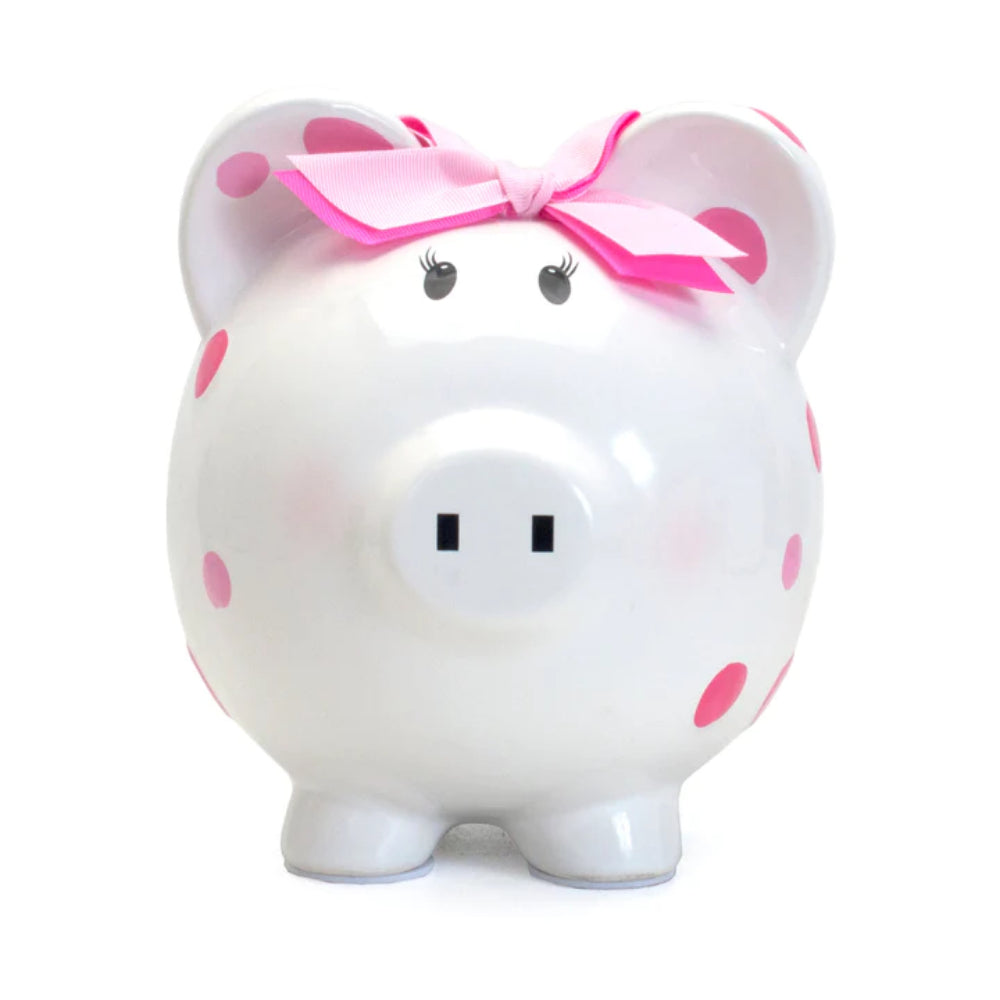 Child to Cherish Pink Multi-Dot Piggy Bank