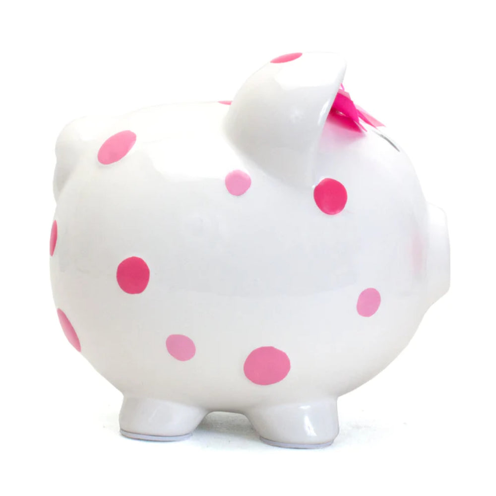 Child to Cherish Pink Multi-Dot Piggy Bank