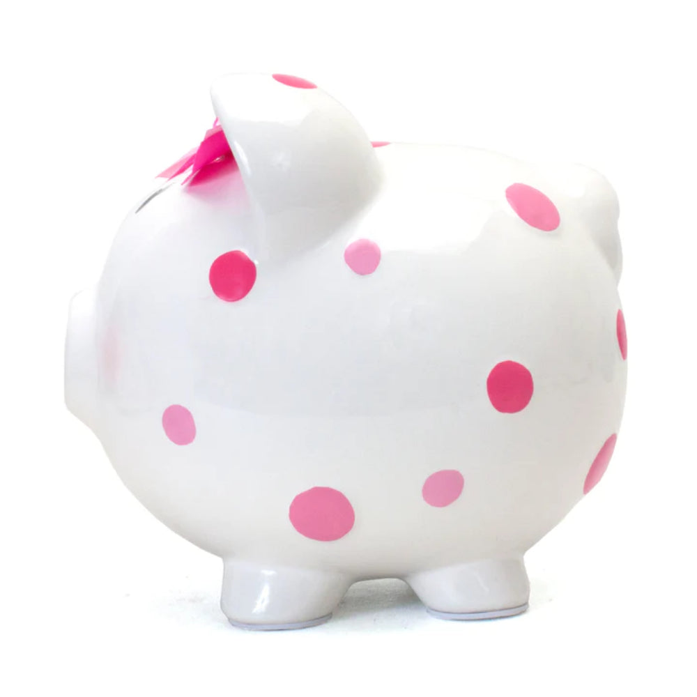 Child to Cherish Pink Multi-Dot Piggy Bank