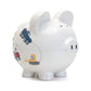 Child to Cherish White Construction Pig Piggy Bank
