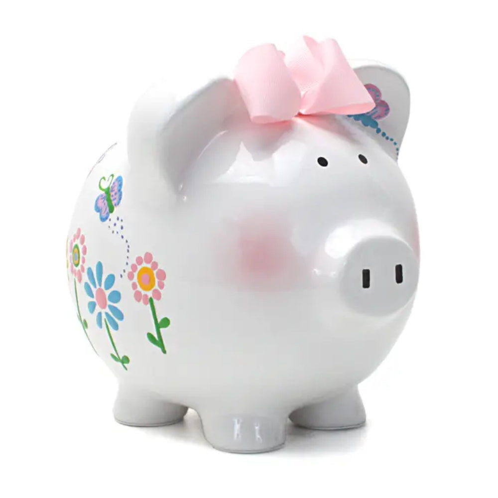 Child to Cherish Flutterfly Handpainted Piggy Bank
