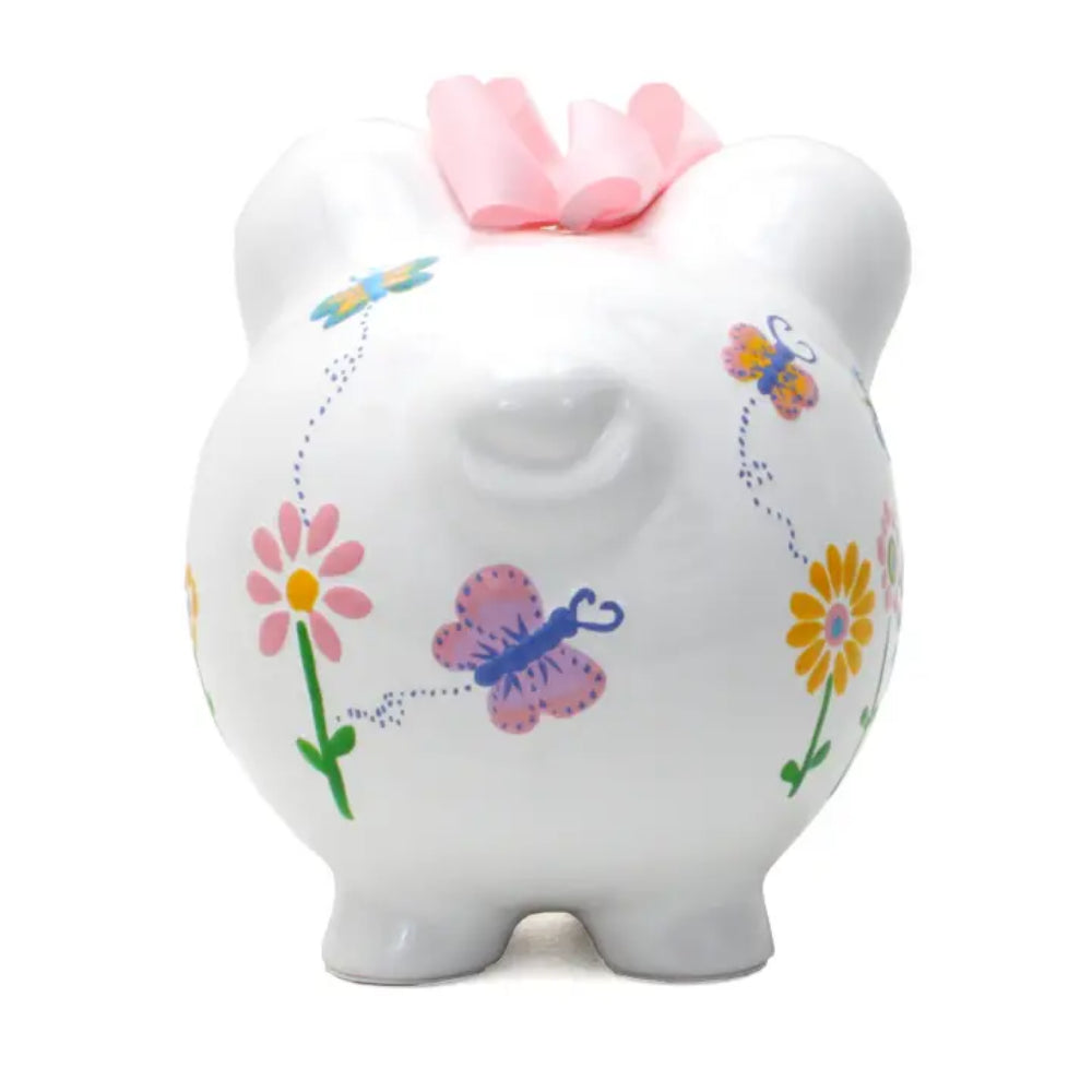 Child to Cherish Flutterfly Handpainted Piggy Bank