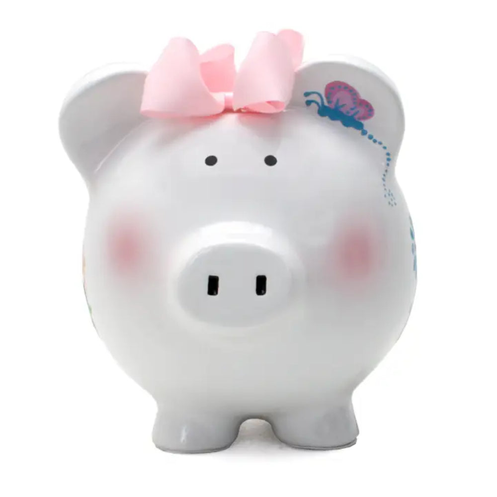 Child to Cherish Flutterfly Handpainted Piggy Bank