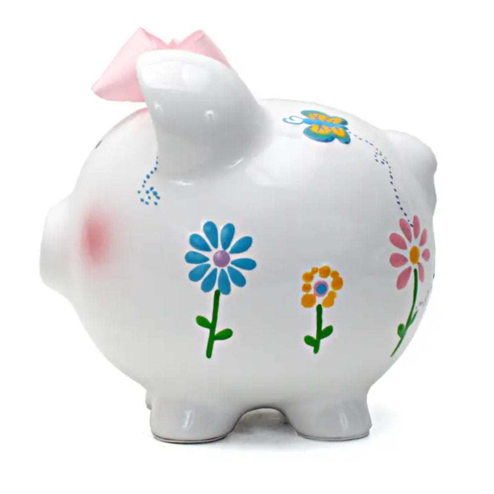 Child to Cherish Flutterfly Handpainted Piggy Bank