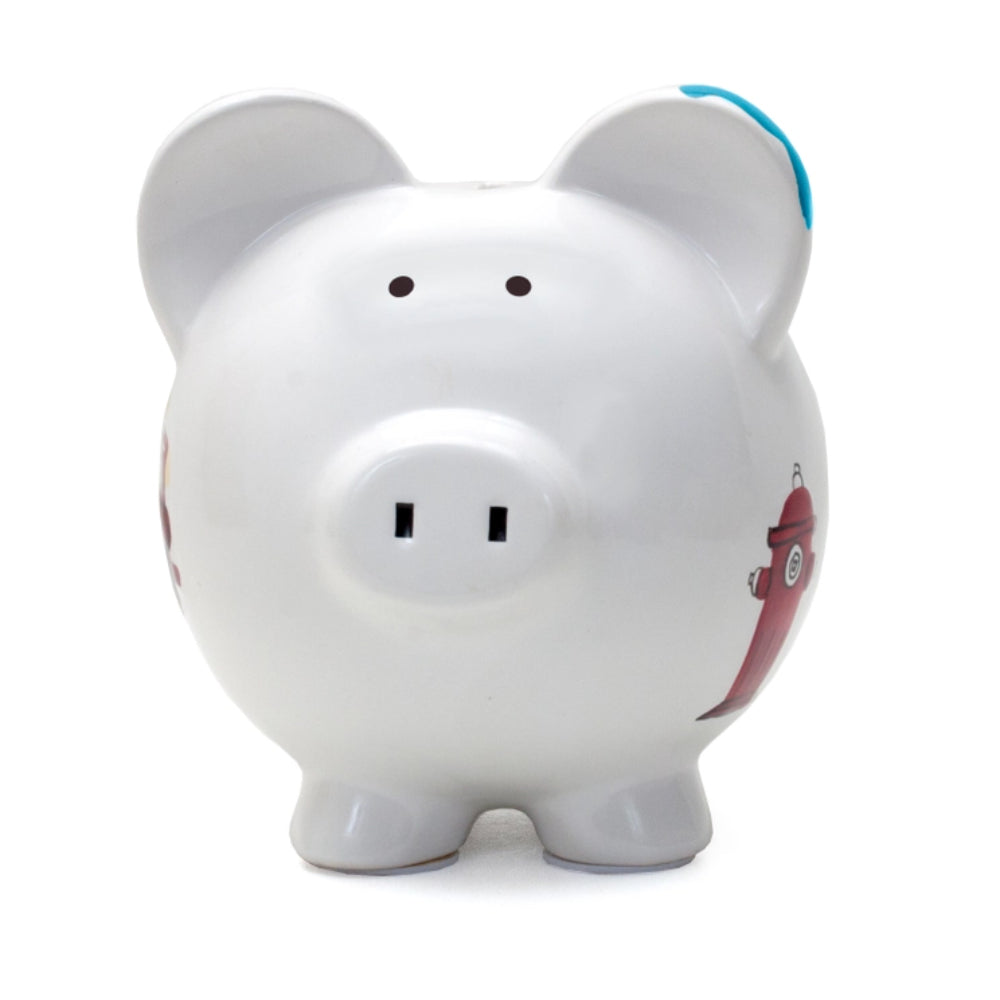 Child To Cherish Firetruck Piggy Bank