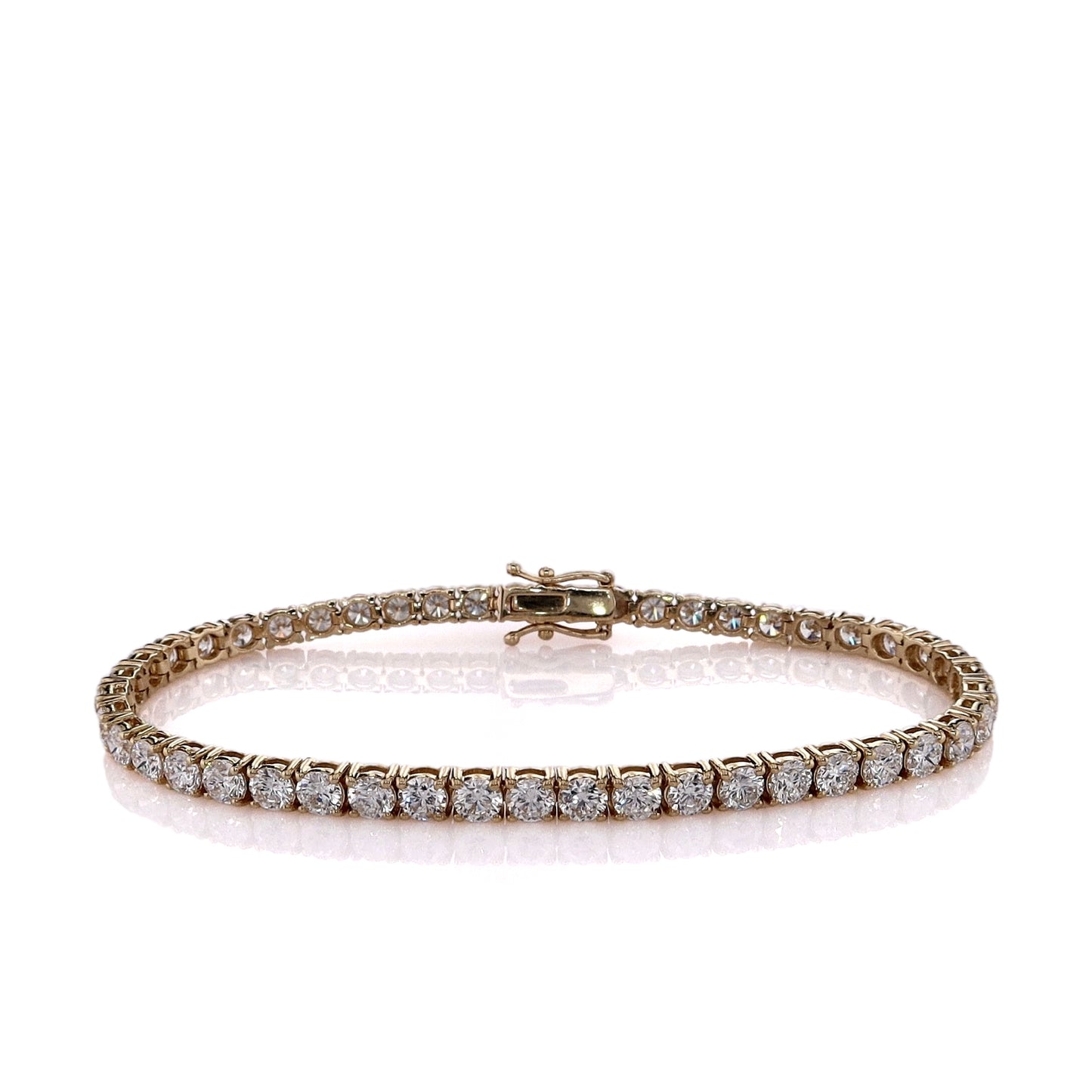 14k Yellow Gold 7.54ct Diamond Tennis Bracelet