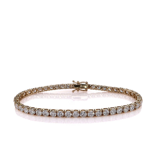 14k Yellow Gold 7.54ct Diamond Tennis Bracelet