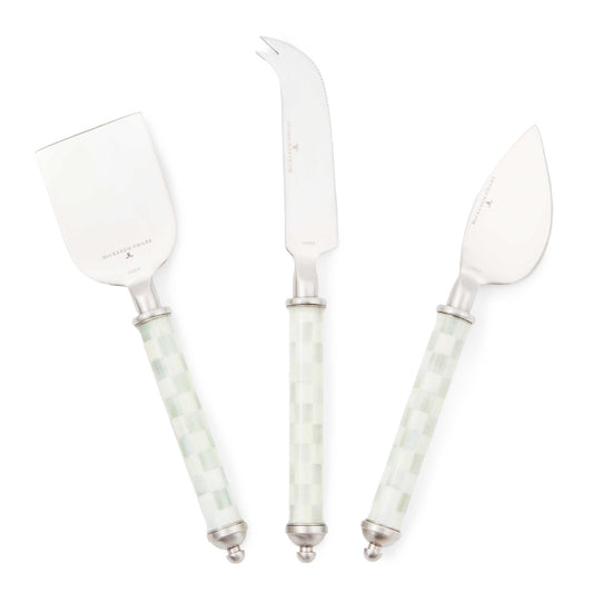MacKenzie-Childs Sterling Check Supper Club Cheese Knife Set