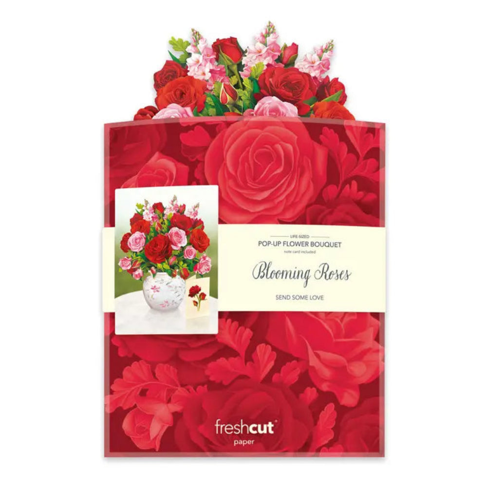 FreshCut Paper Blooming Roses Pop-Up Greeting Card