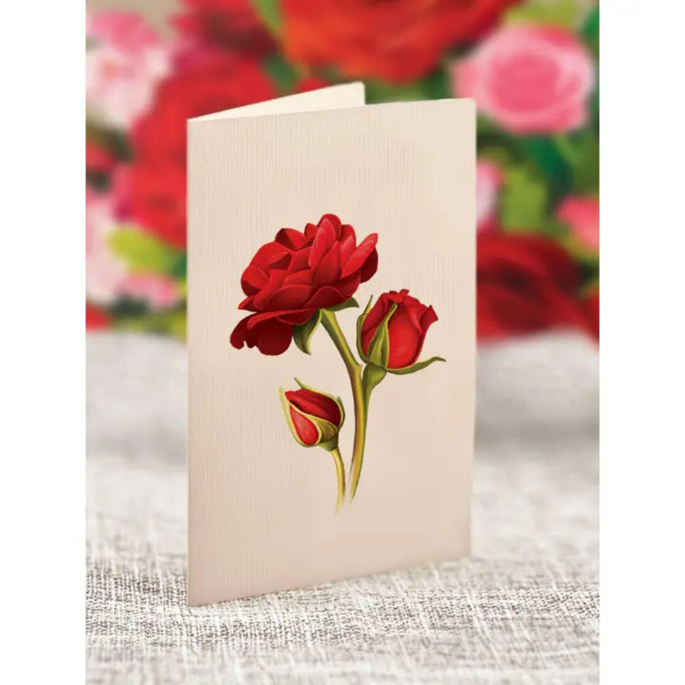 FreshCut Paper Blooming Roses Pop-Up Greeting Card