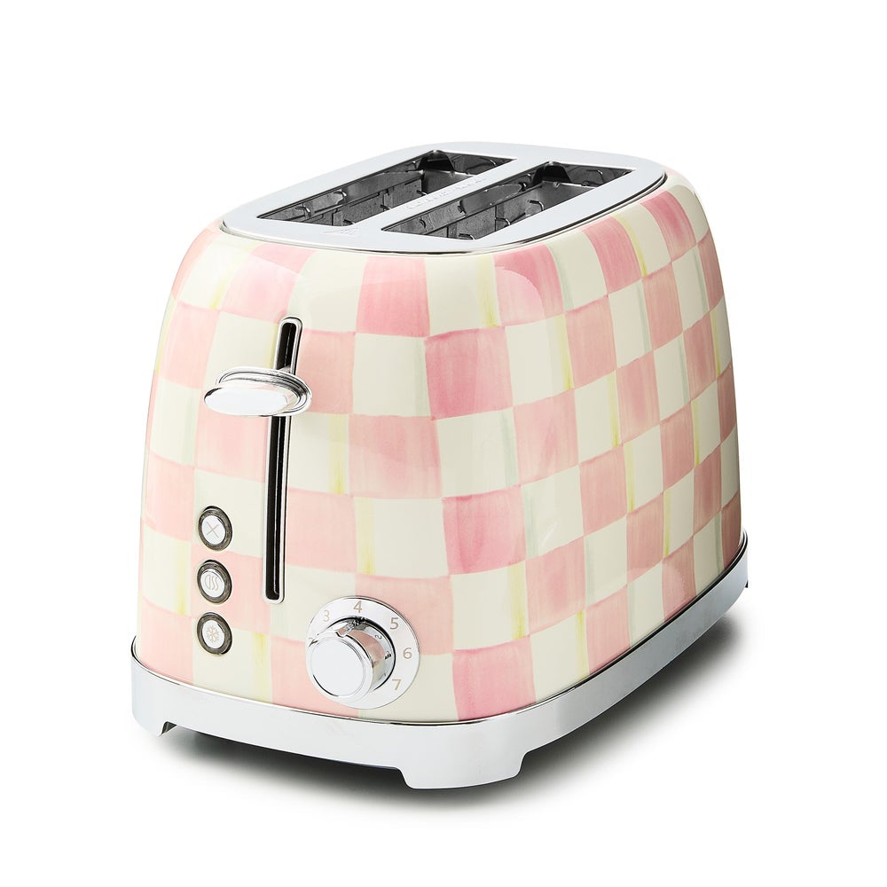 Checkered pattern toaster on a white background