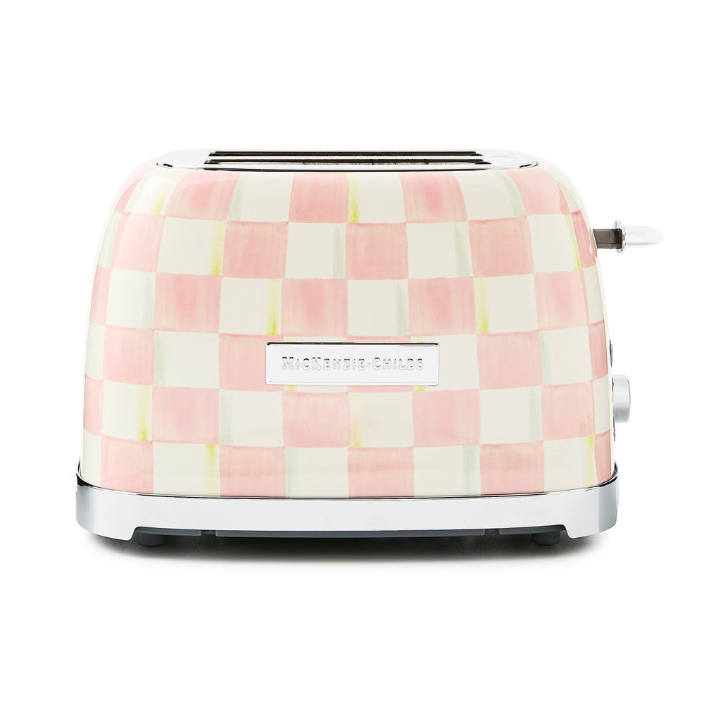Checkered pattern toaster with brand label on a white background
