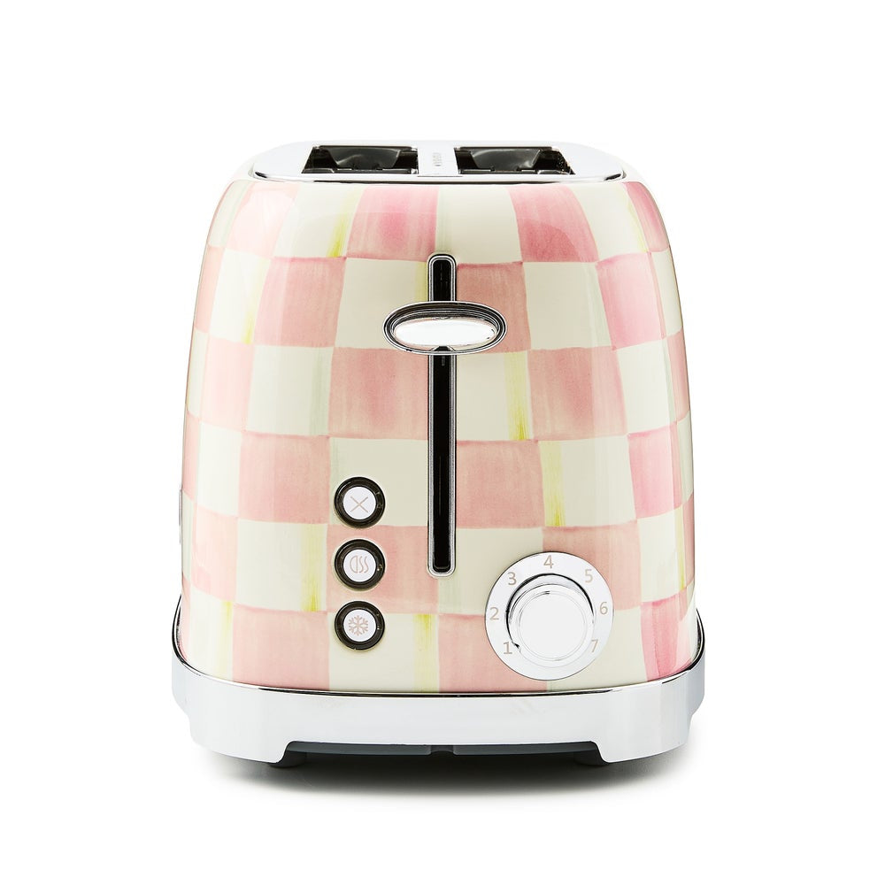 Checkered pattern toaster on a white background