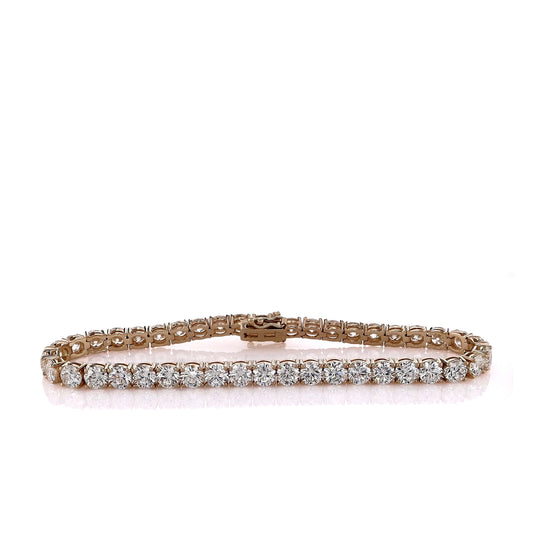 14k Yellow Gold 12.90ct Diamond Tennis Bracelet