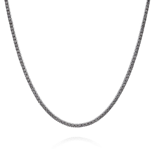 14k White Gold 16" Straight 176 Diamond Tennis Necklace