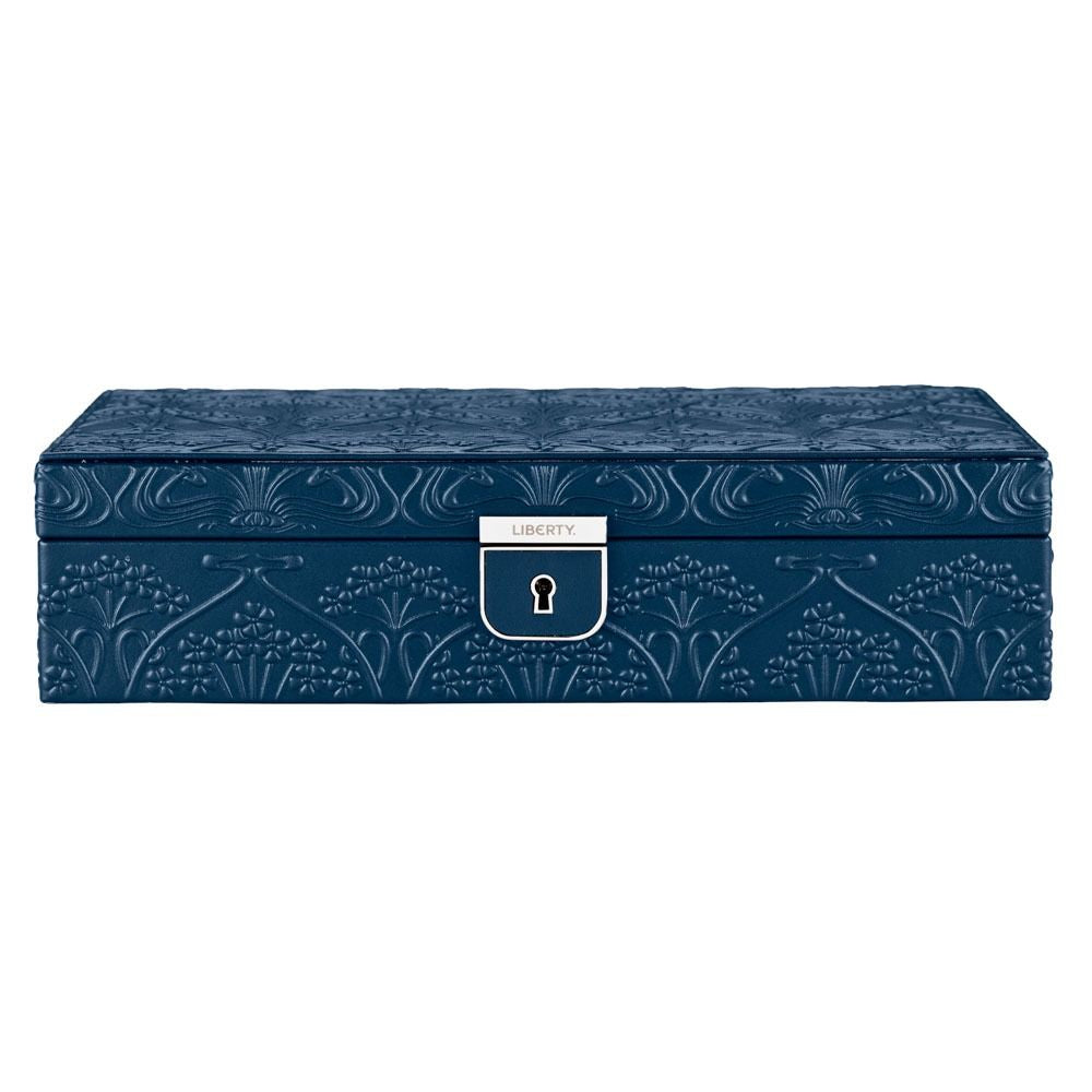 Wolf X Liberty All Over Ianthe Medium Jewelry Box in Navy