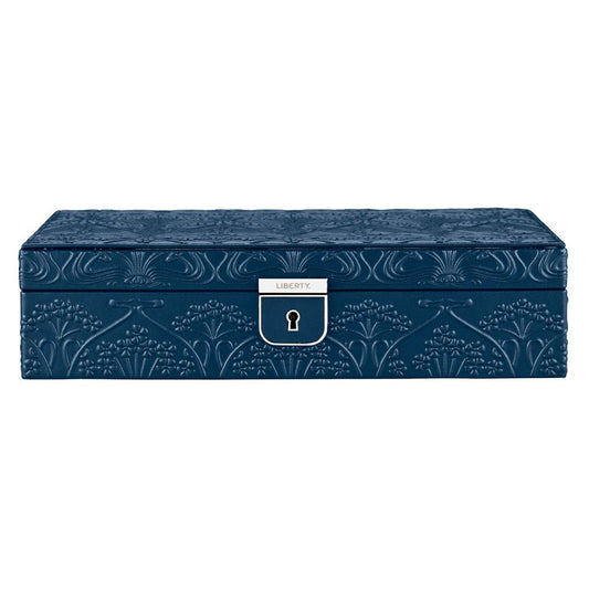 Wolf X Liberty All Over Ianthe Medium Jewelry Box in Navy