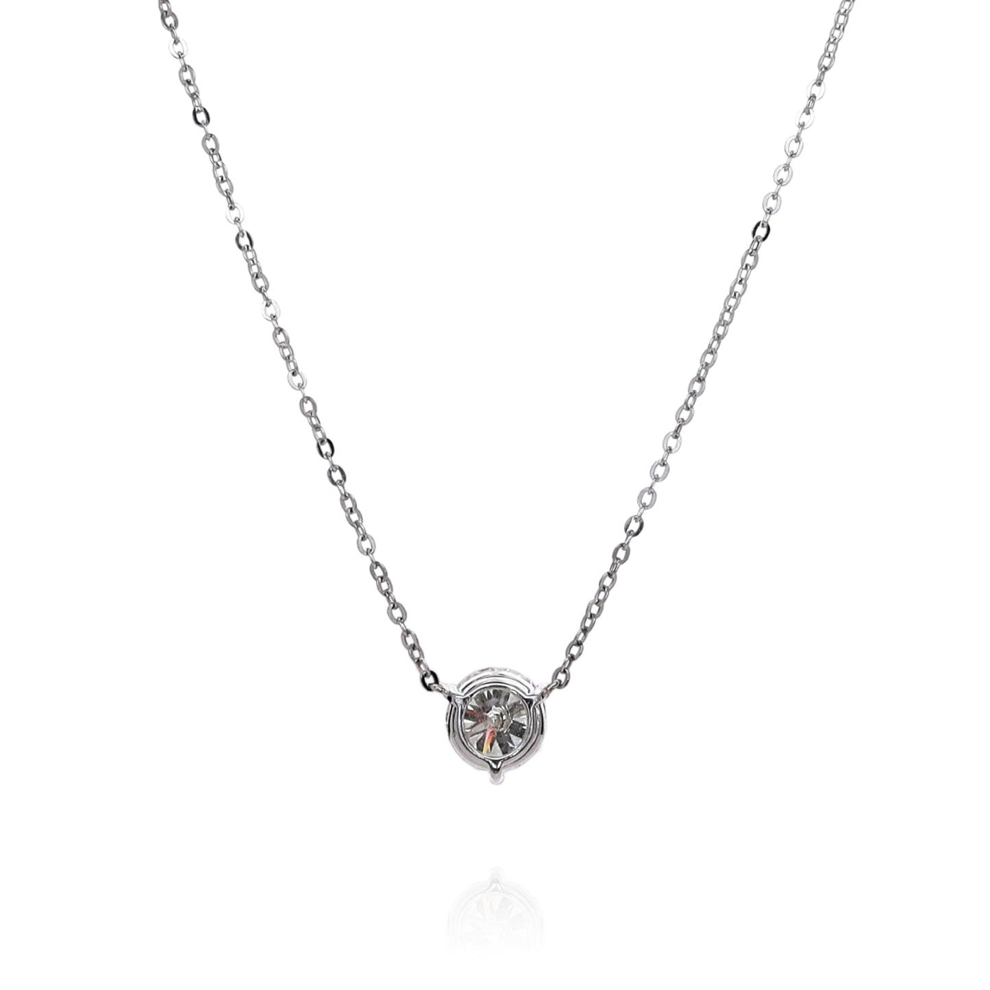 14k White Gold 2.20ct Diamond Solitaire Pendant Necklace