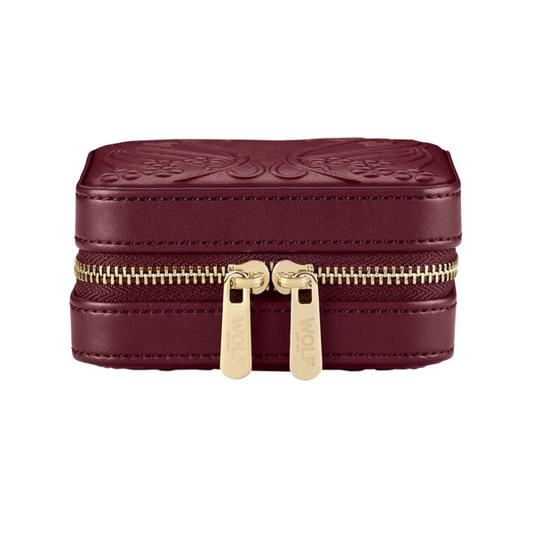 Wolf X LIBERTY Ianthe Small Travel Jewelry Zip Case - Burgundy