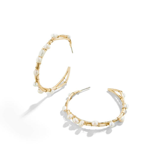Spartina Swell Hoop Earrings Pearl