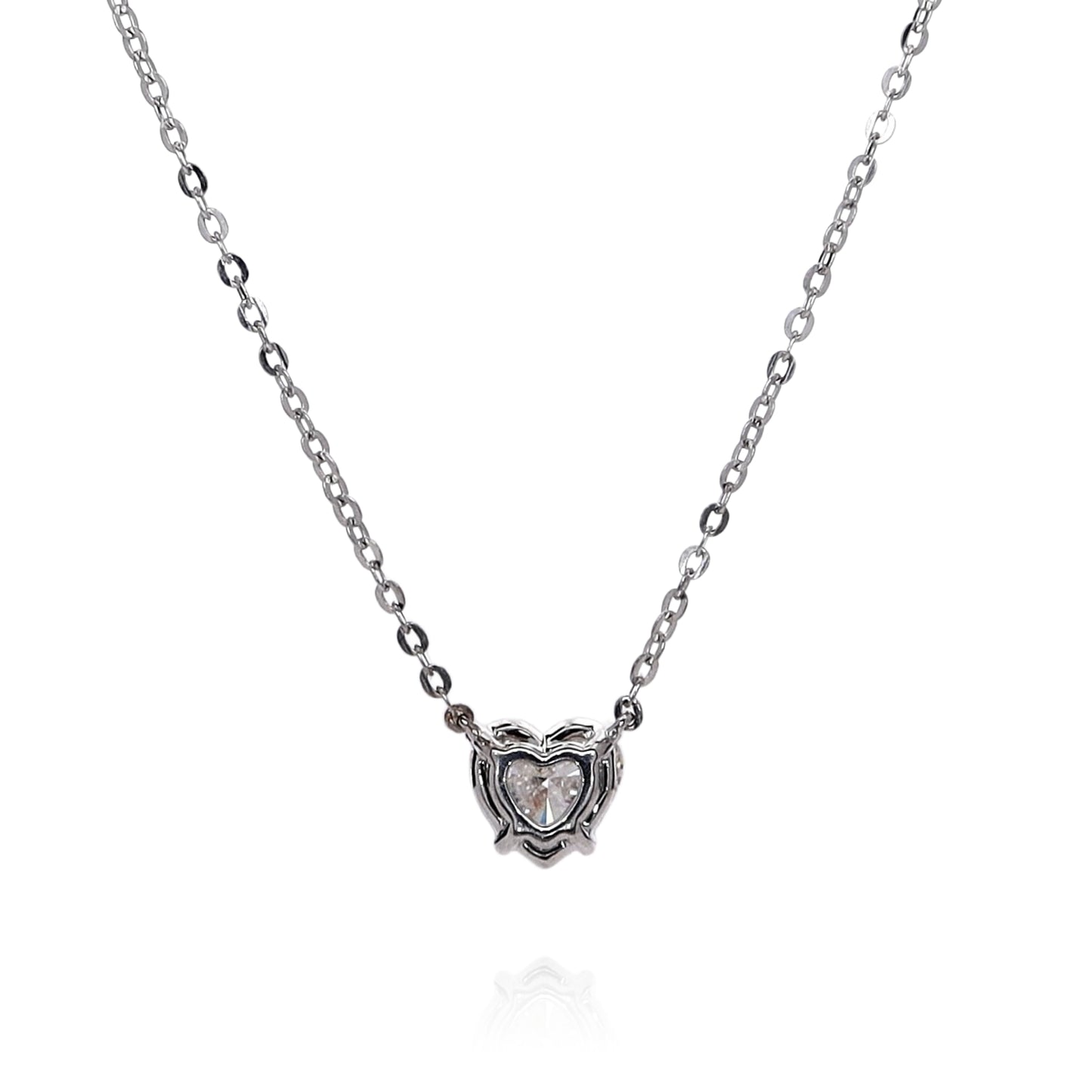18k White Gold 2.01ct Heart Shaped Diamond Solitaire Pendant Necklace