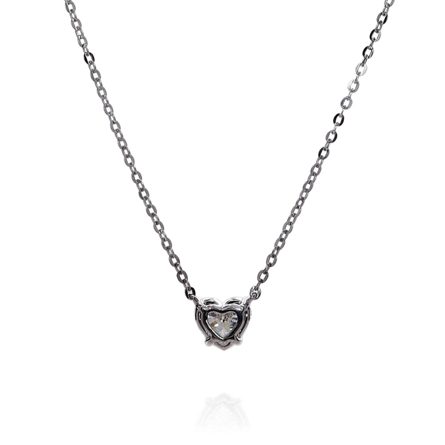18k White Gold 1.62ct Heart Shaped Diamond Solitaire Pendant Necklace