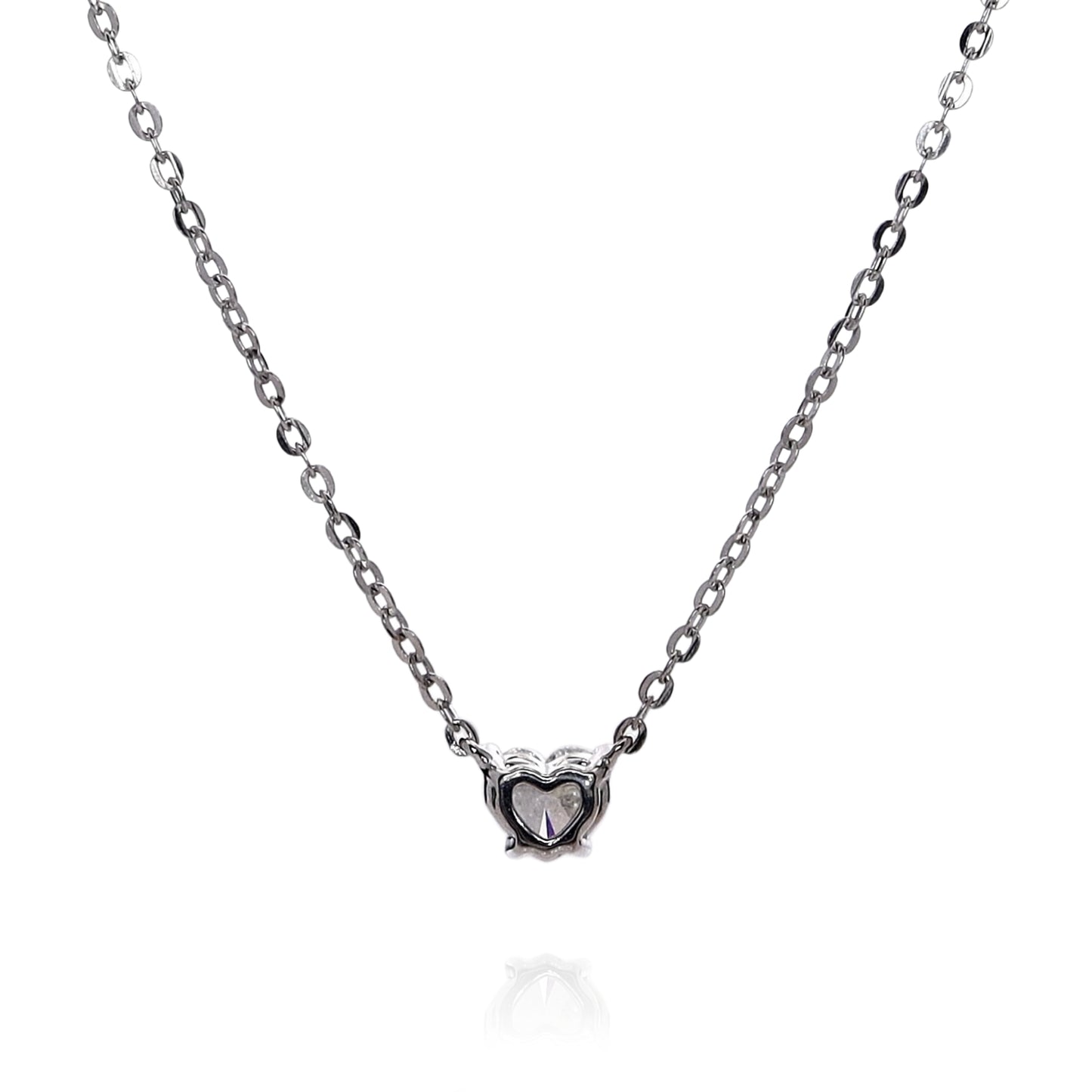 18k White Gold 0.70ct Heart Shaped Diamond Solitaire Pendant Necklace