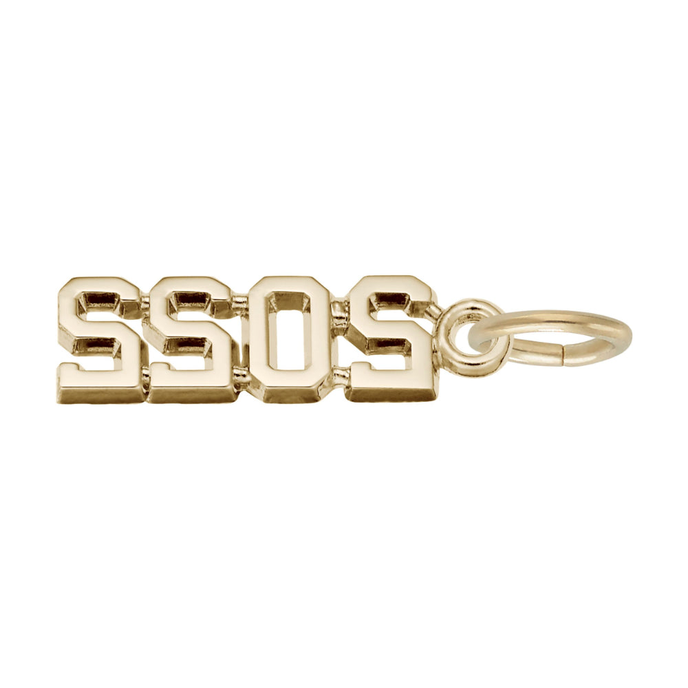 Back of Gold '2022' charm on a white background