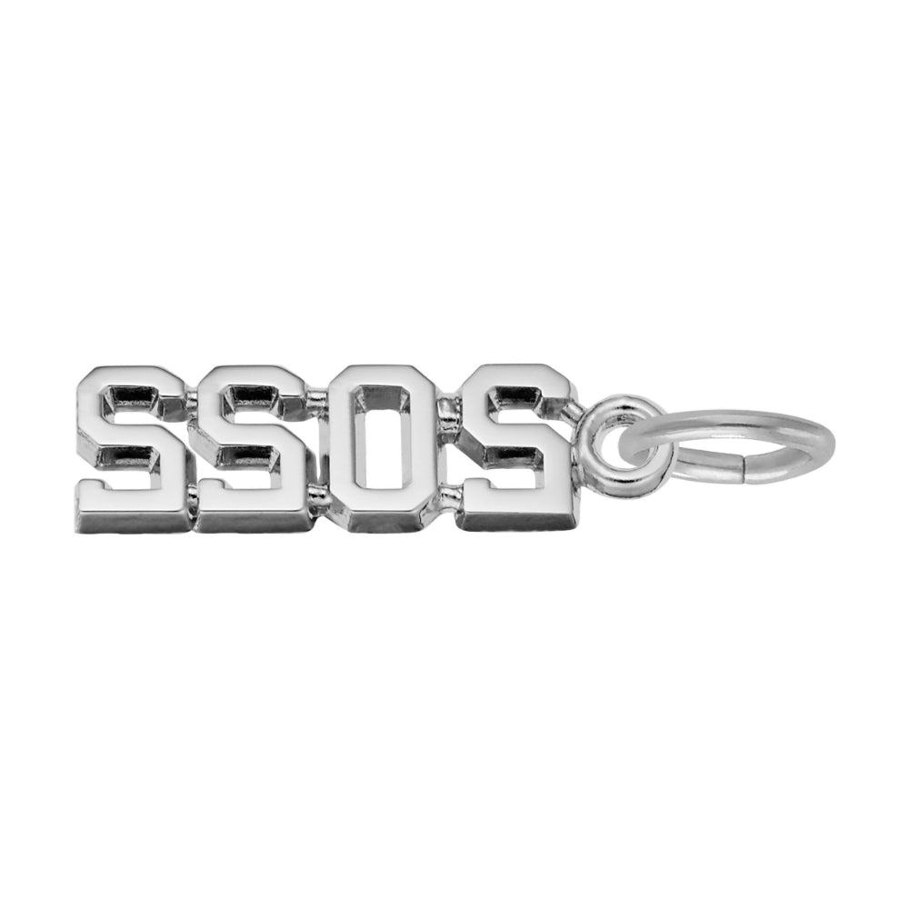 Back of Silver '2022' Charm on a white background