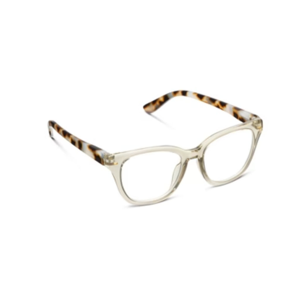 Peepers Lenora - Fog/Chai Tortoise Reading Glasses on white background